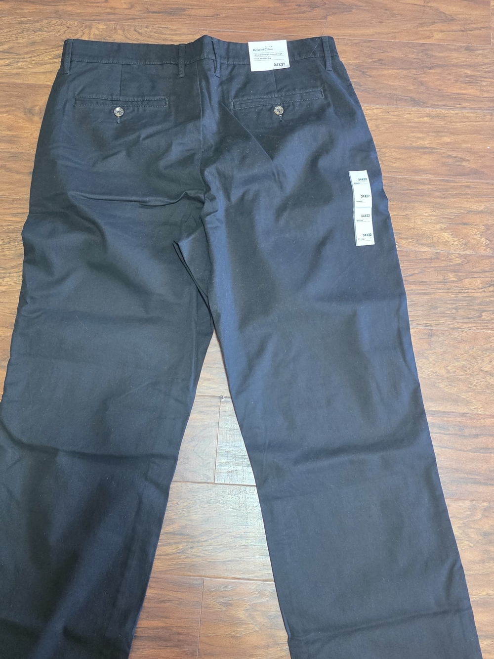 Goodfellow & Co Men’s Black Chino Pants, Relaxed Fit, Straight Leg, Size 34×32.